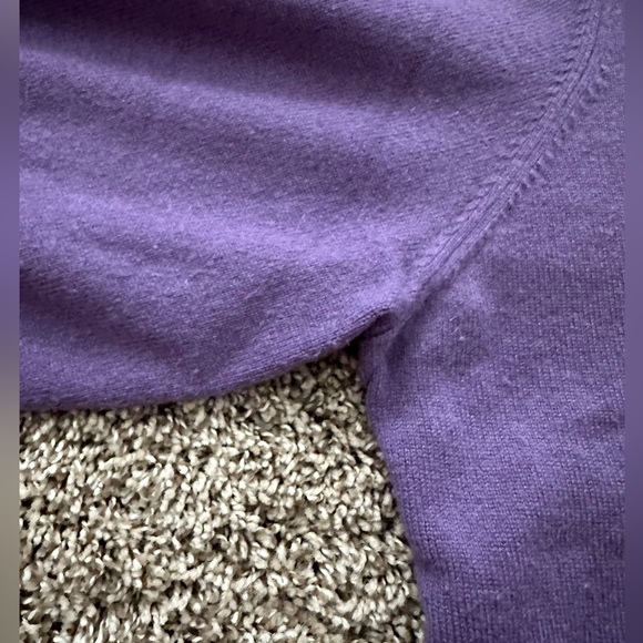 100% Cashmere Purple Lands End Women’s Sweater Size XL - Picture 4 of 10